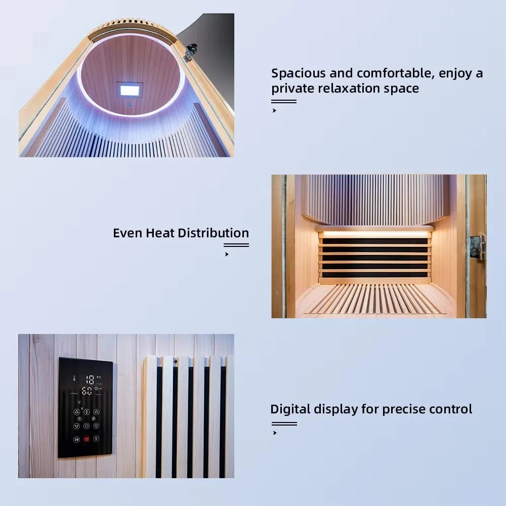Solid Wood 1-Person Dome Sauna