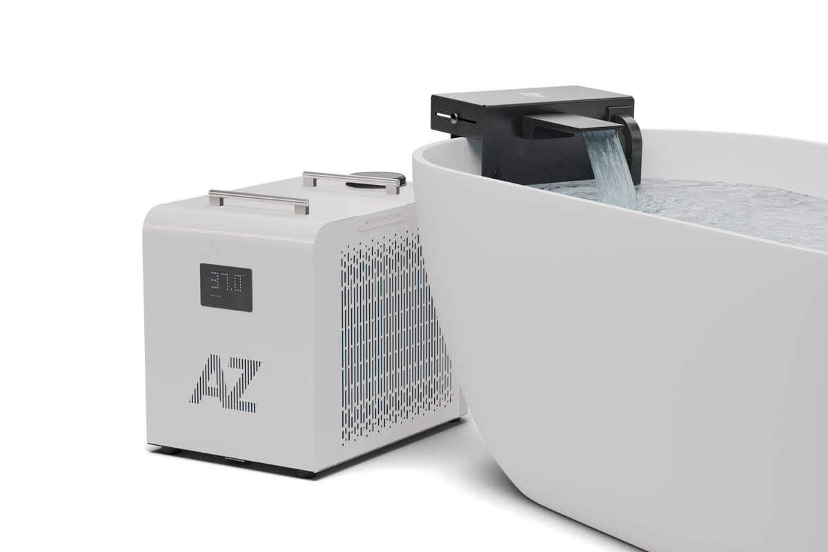 AZ-Adapt bundle studio shot with chiller and bathtub adapter