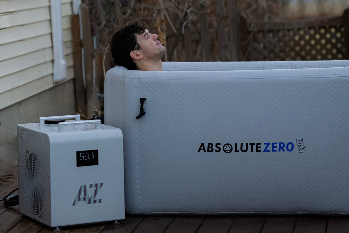 AZ-Inflate horizontal tub and chiller on outdoor deck