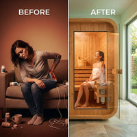 AuroraTherm Cedar Indoor Sauna — Before & After