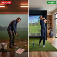 Golf Simulator Designed for Indoor Training, Radar Launch Monitor, Crystal Display, Advanced Analytics — Before & After