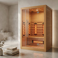 Heliox LuminaWood Infrared Sauna Cabin — Studio Shot