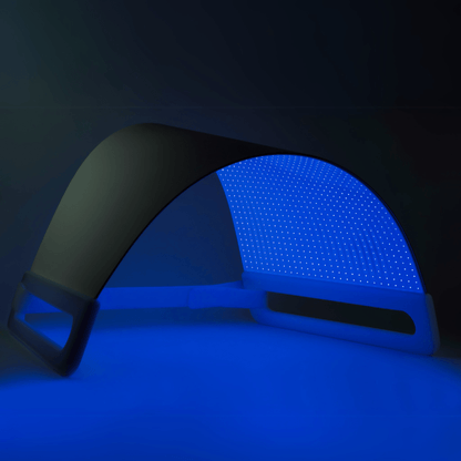 Illuminate Blue V1 blue light therapy panel glowing blue