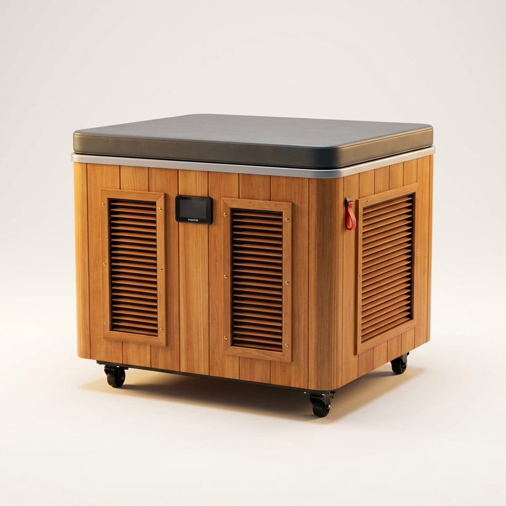 TimberChill Glacier Pro Cedar Cold Plunge — Studio Shot