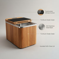 TimberChill Glacier Pro Cedar Cold Plunge — infographic