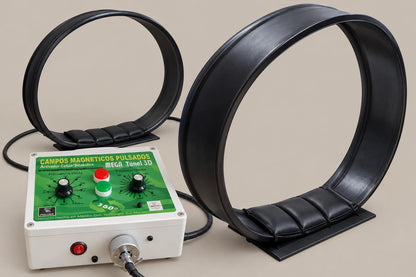 TECHBEMS Mega Tunnel 360° PEMF System with dual cylinder modules and control console