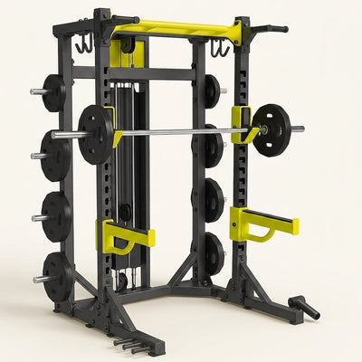 Counterbalanced Smith Machine Built for Elite Training, Heavy-Duty 11-Gauge Steel, Dual Cable Columns
