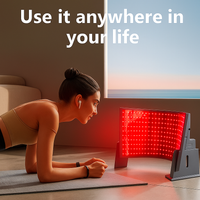 Red Light Therapy Panel Designed for Full-Face Coverage, Curved Design, Dual Wavelength, Desktop Stand
