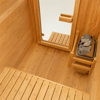 Indoor Sauna Built for Daily Wellness, Premium Canadian Red Cedar, Tempered Glass Door, Compact Design