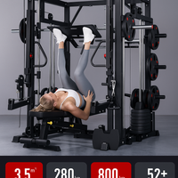 All-In-One Home Gym Engineered for Strength Training, Commercial Grade Smith Machine, Dual Pulleys, Plate Storage