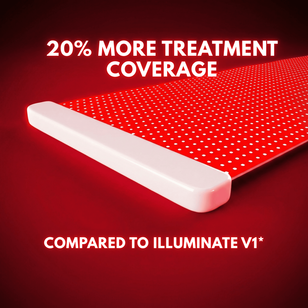 Illuminate Red V2 panel with 20% more light coverage than Illuminate V1
