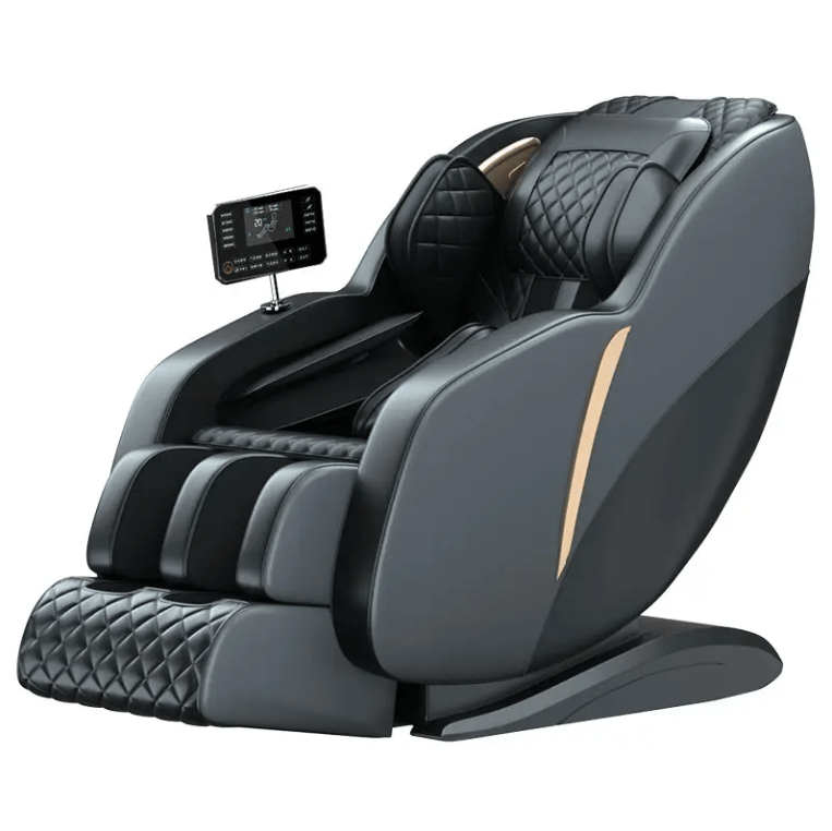 MedEq Recovery C13 4D massage chair in black and gray